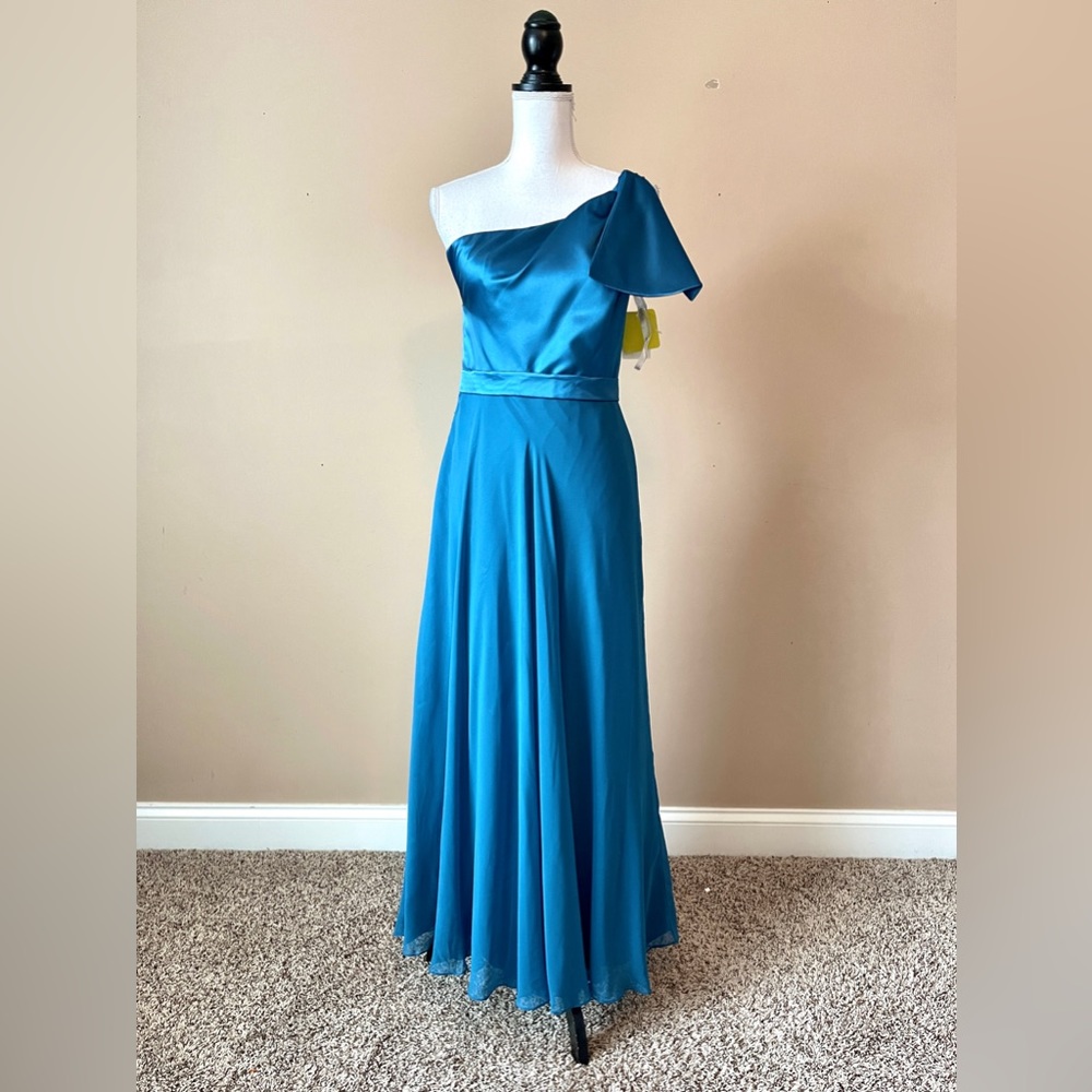 DESSY GIRL | Teal One Shoulder Cocktail Dress Sz 14J